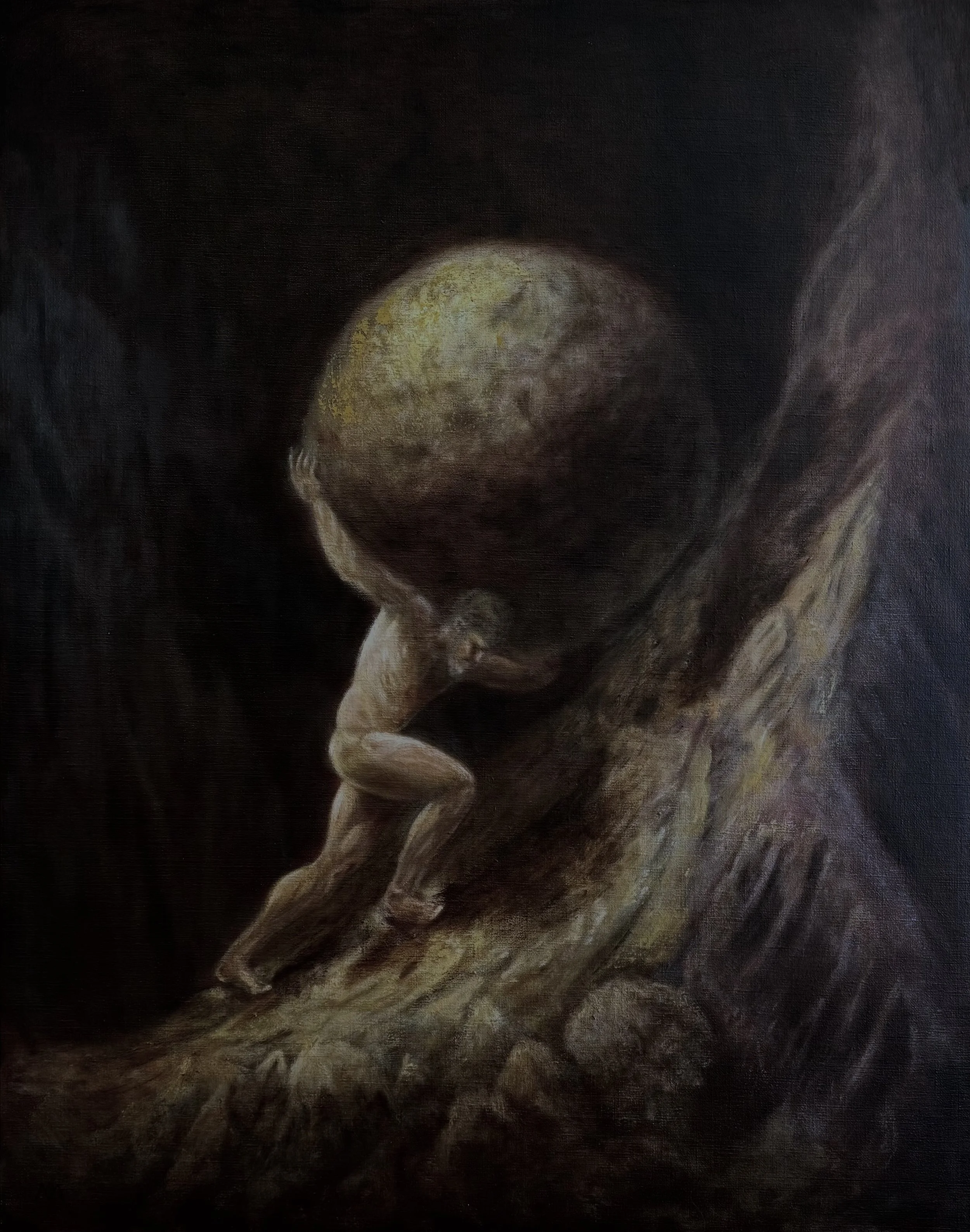 "Sisyphus" - Oil on canvas. Size 30"x38"