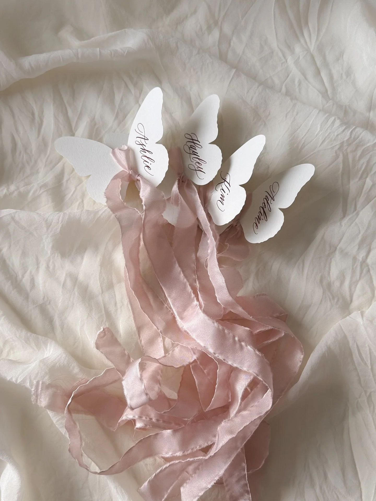 A small collection of butterflies ready to celebrate a baby shower 💕👐

#butterflyplacecards #babyshowerparty #placecards #moderncalligraphy