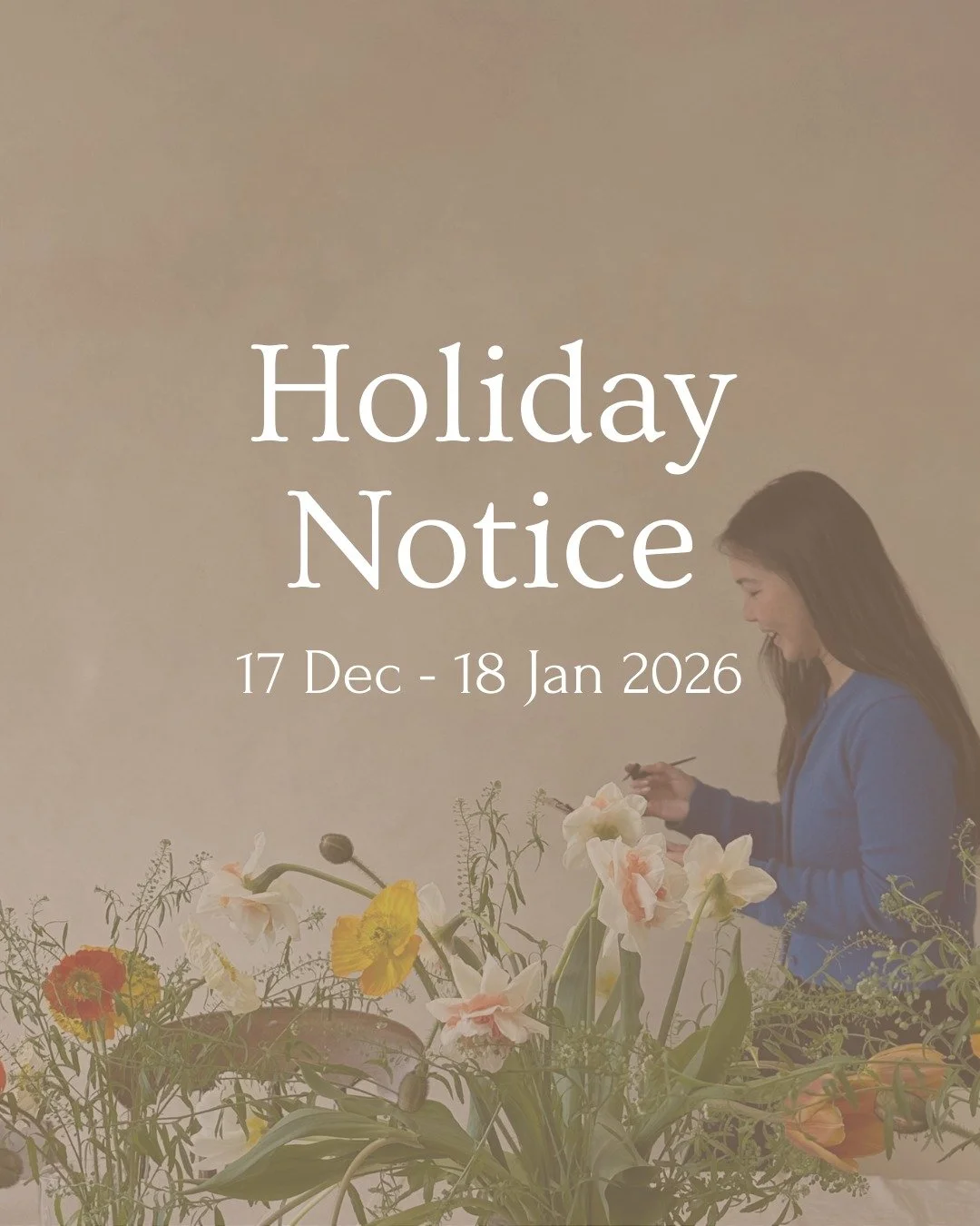 // Holiday Notice ✨✈️ 17 Dec (Wed) - 18 Jan (Sun) // 

I'll be off to Singapore packed with summer clothes and also throwing in a few winter jackets as I'll also be making a short trip to Shanghai (my first time!) 

The shop will remain open, so you'