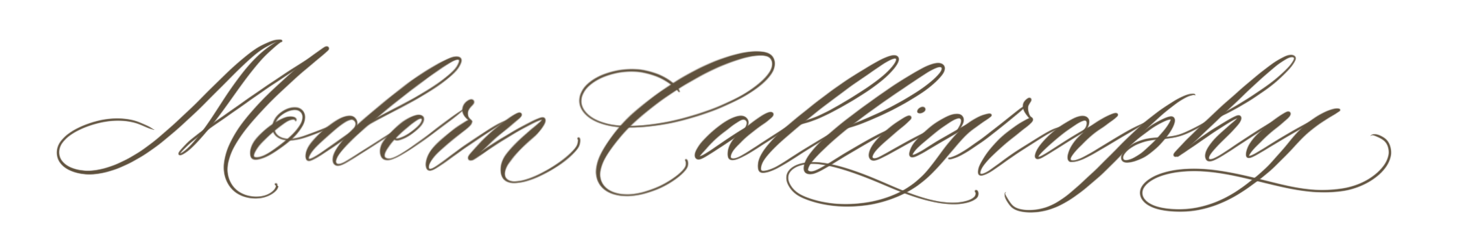 Stylized cursive text reading 'Modern Calligraphy' in brown.