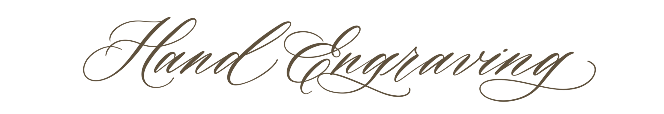 Stylized text reading 'Hand Engraving' in elegant cursive font.