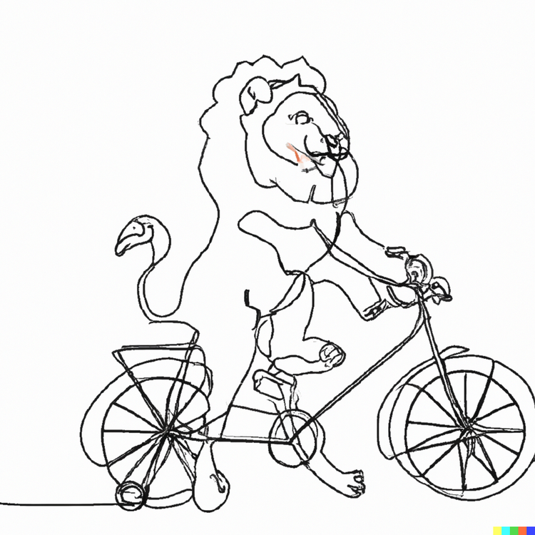 DALL·E 2022-08-11 11.18.45 - A lion on a bicycle, one-line drawing.png