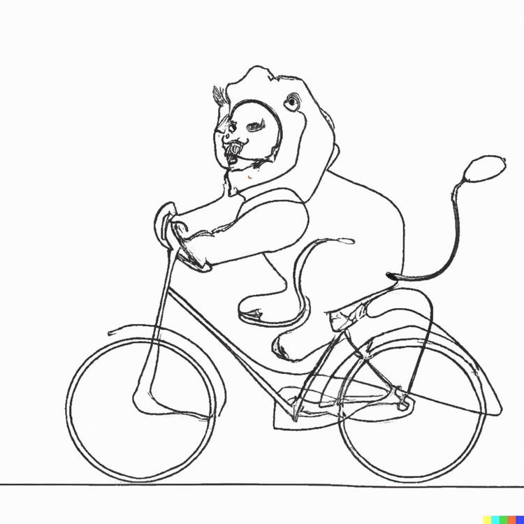 DALL·E 2022-08-11 11.18.53 - A lion on a bicycle, one-line drawing.png