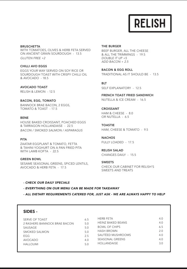 Relish Cafe Coffee Catering Highfields