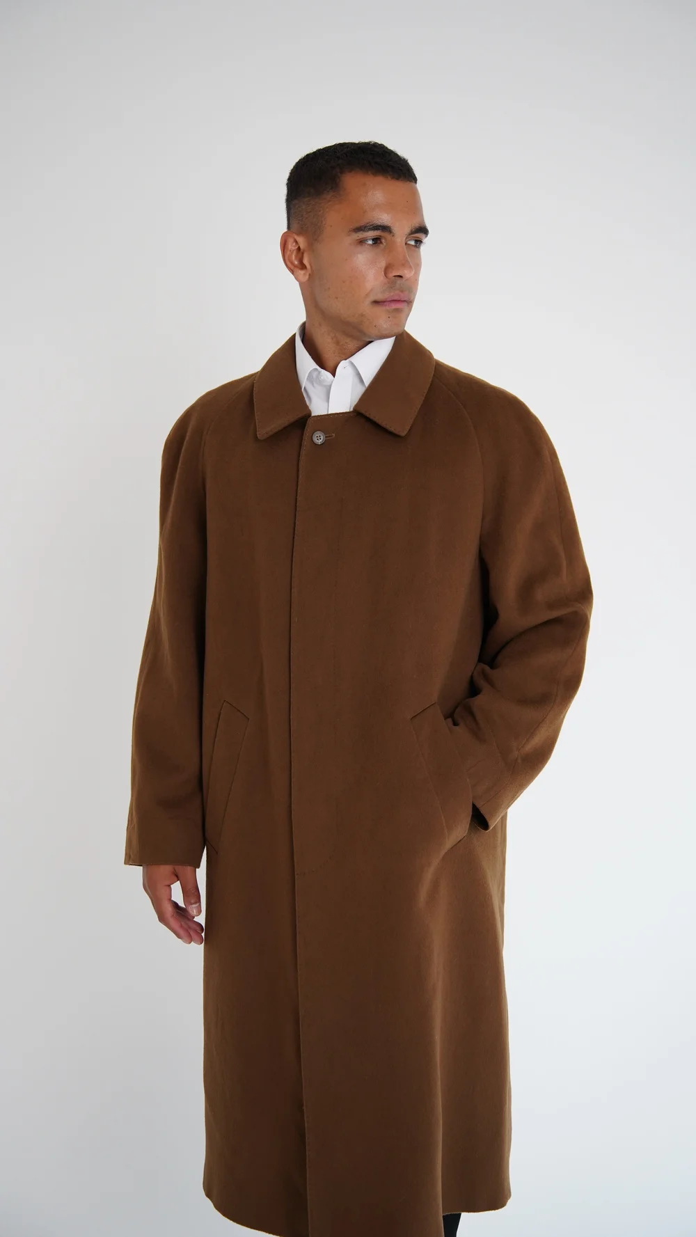 Vintage Burberry Woolen Brown Coat — Check It Vintage