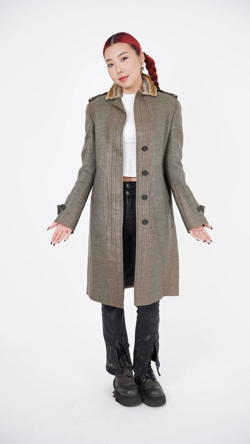 Burberry Olive Checked Trench Coat — Check It Vintage