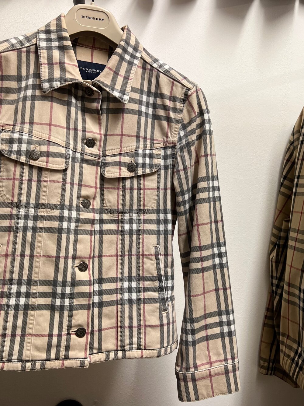 Onbekwaamheid patroon Infrarood Burberry Nova Check Denim Jacket — Check It Vintage