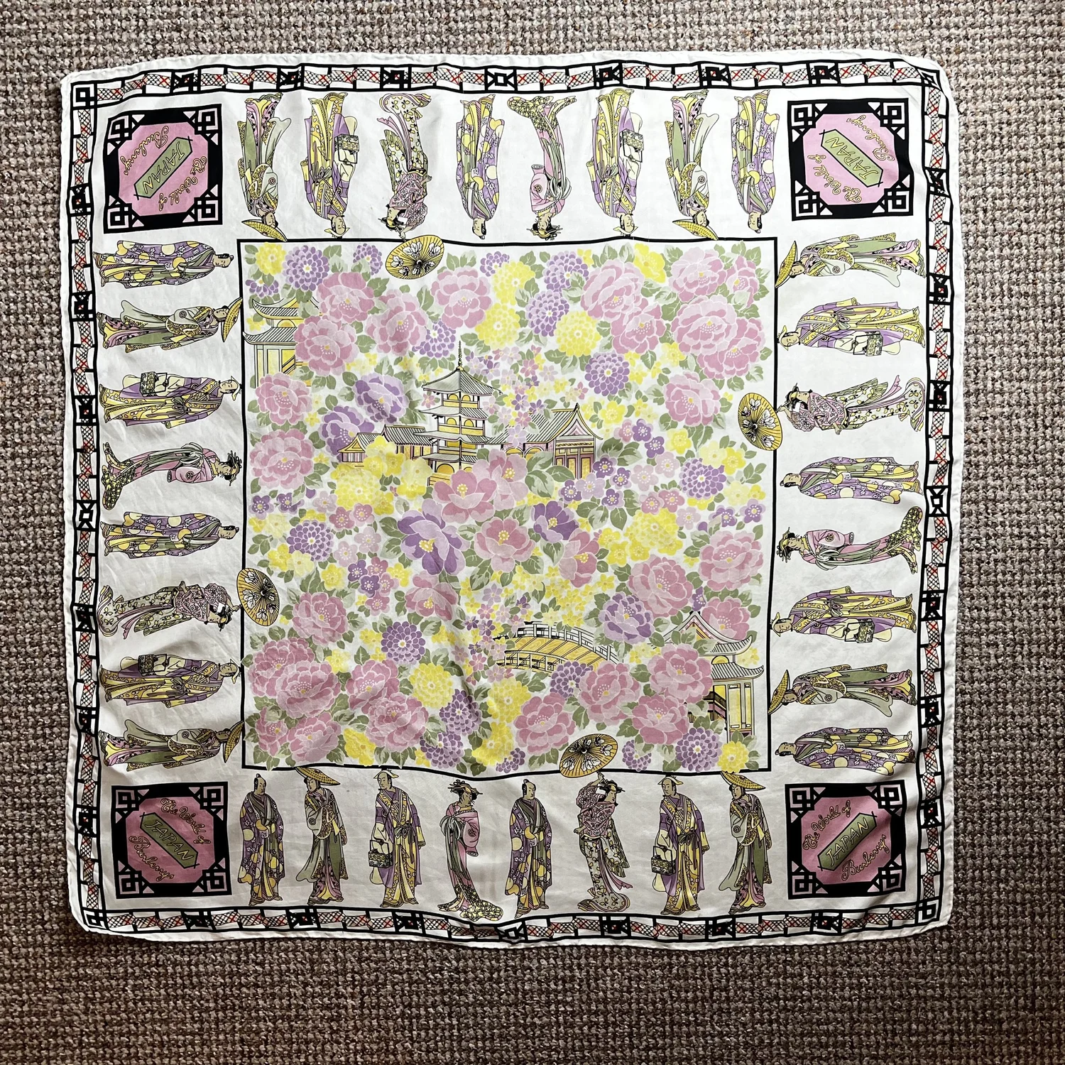 90s Burberrys Silk Scarf From 'The World of Japan Burberrys