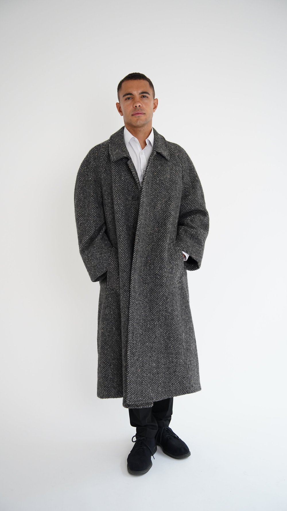 Burberry Grey Tweed Coat — Check It Vintage