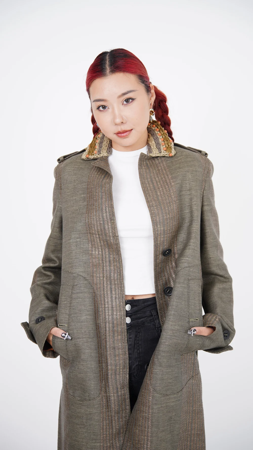 Burberry Olive Checked Trench Coat — Check It Vintage