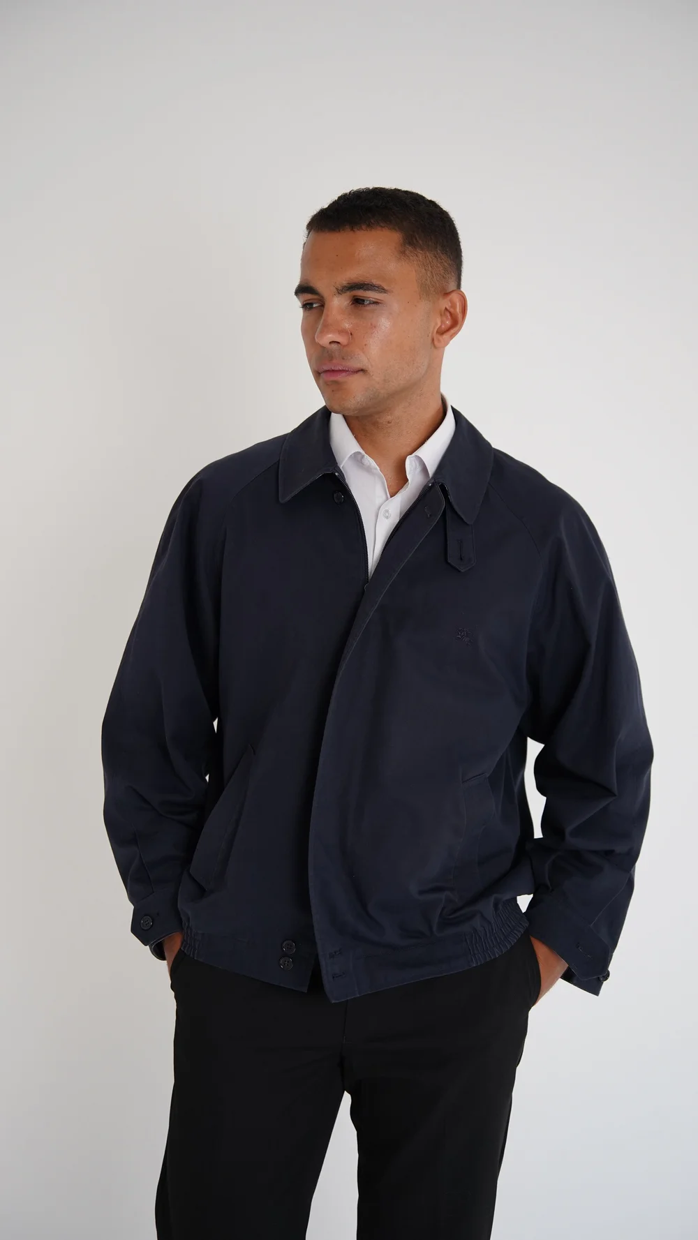 Vintage Burberry Navy Harrington Jacket — Check It Vintage