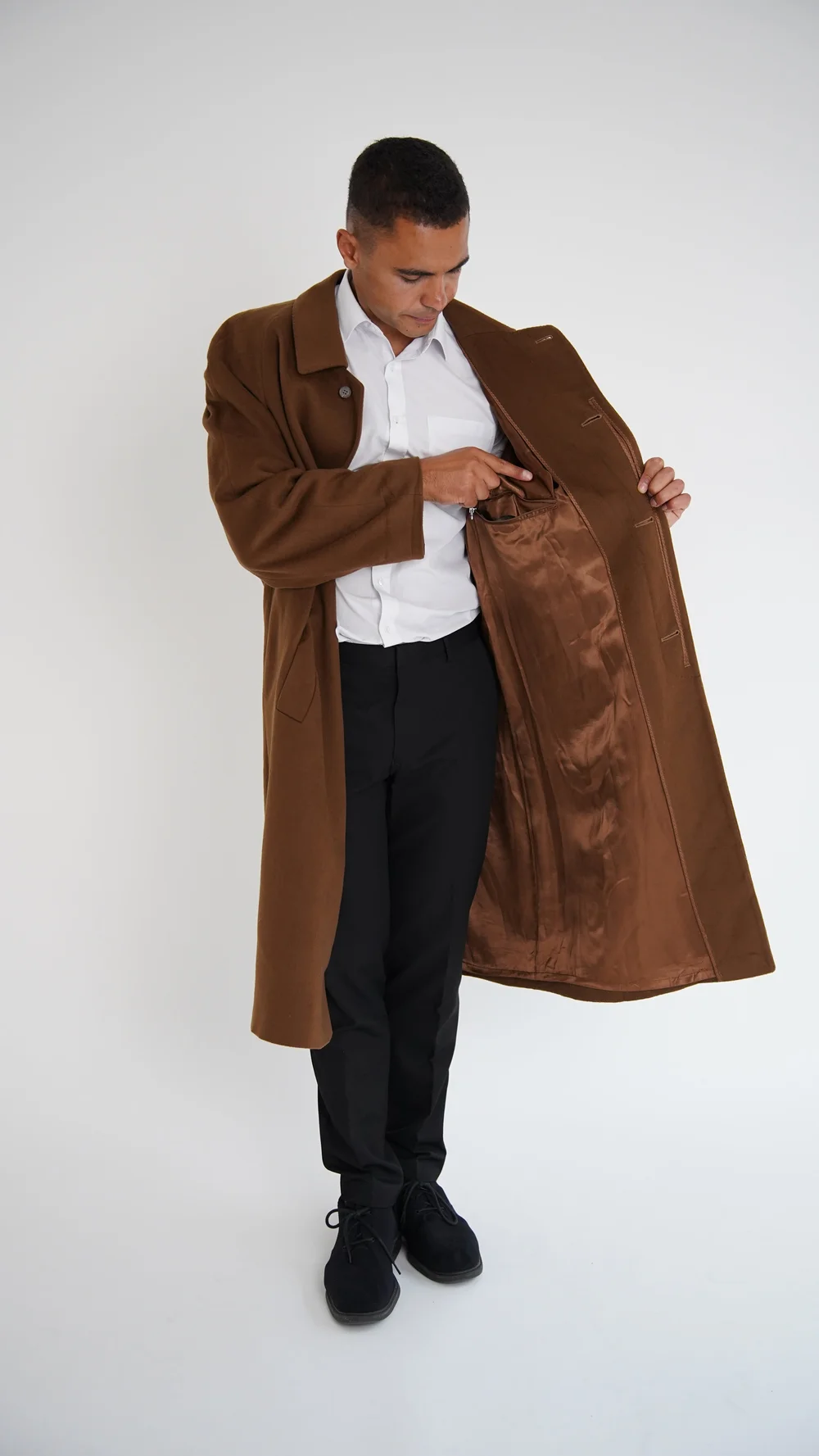 Vintage Burberry Woolen Brown Coat — Check It Vintage