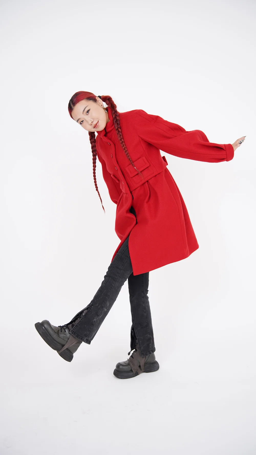 Burberry Wool Coat in Vibrant Red — Check It Vintage