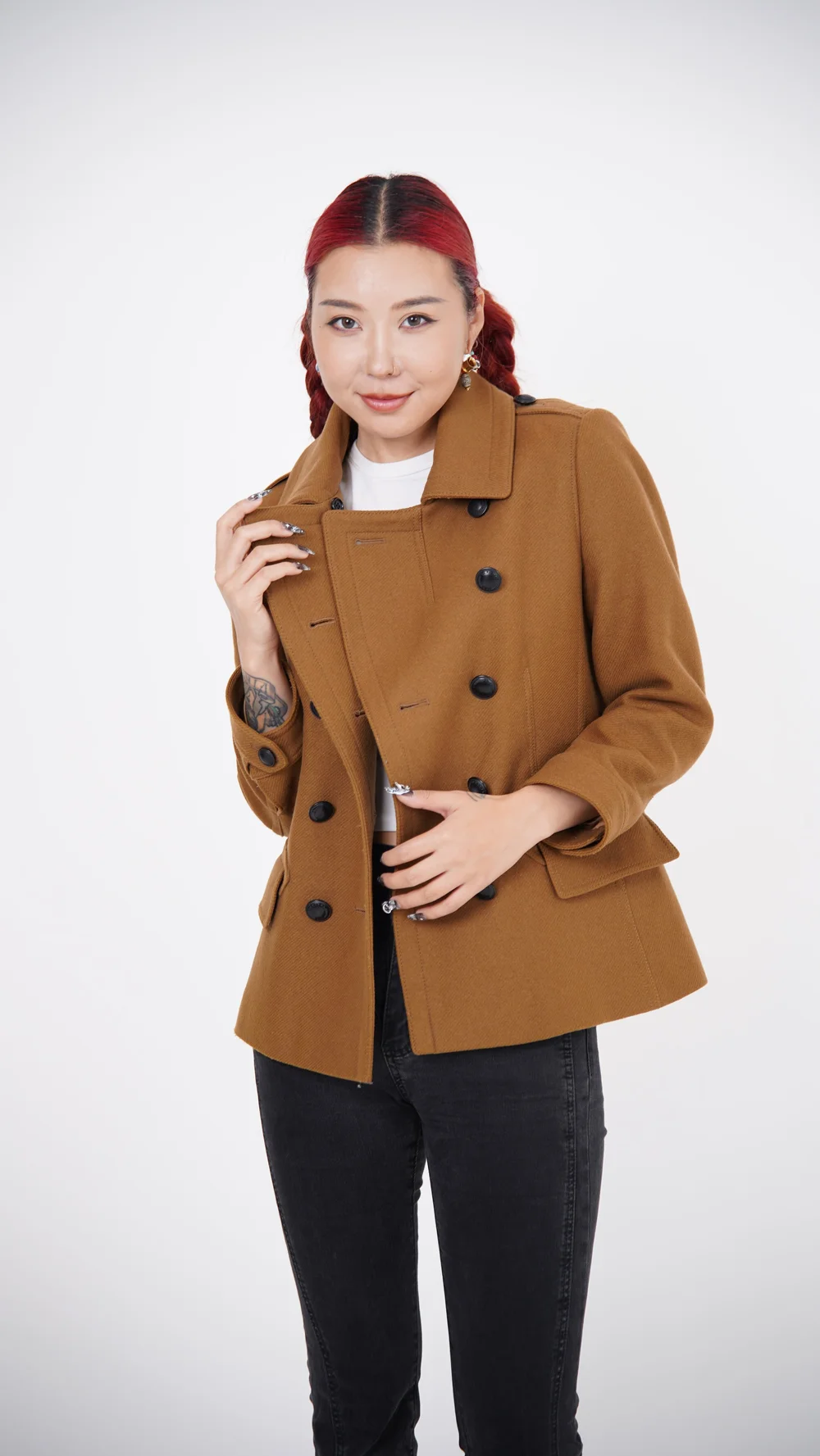 Burberry Wool Peacoat in Camel Brown — Check It Vintage