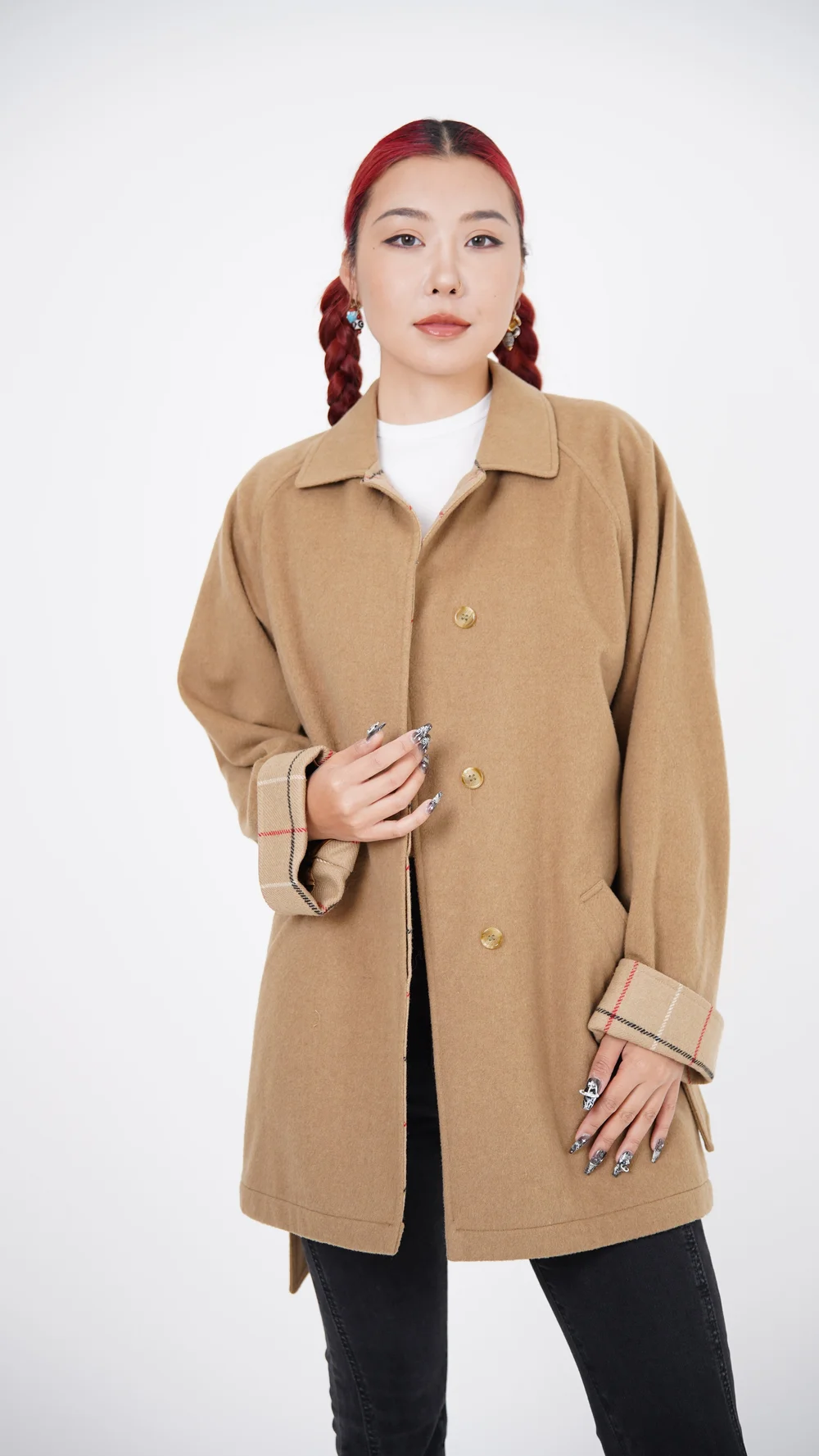 ジャケット・アウター 90s Burberry Balmacaan Coat wool camel Vintage Burberry Camel coat — Check It Vintage