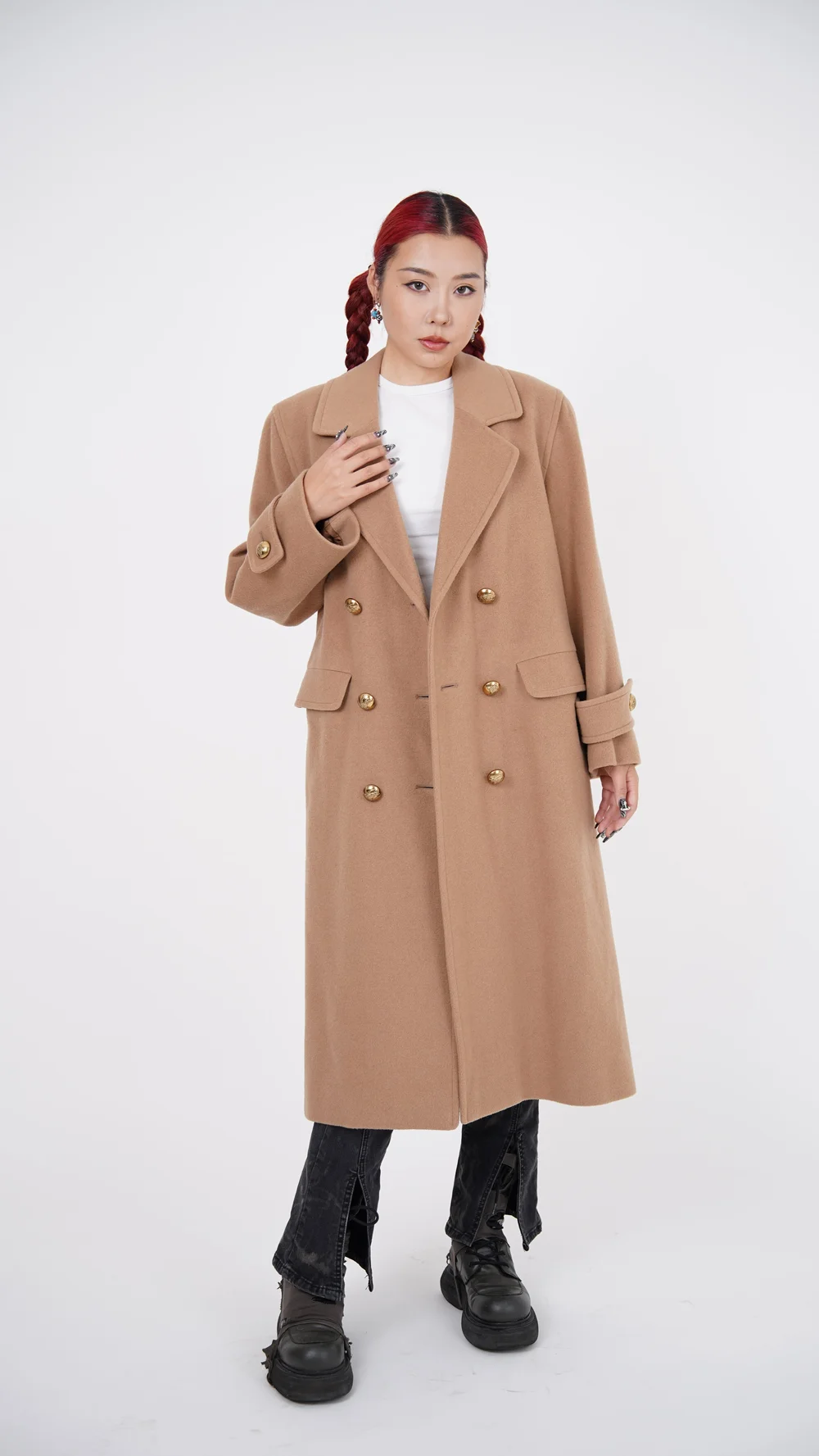 Burberry Camel Wool & Cashmere Double-Breasted Coat — Check It Vintage