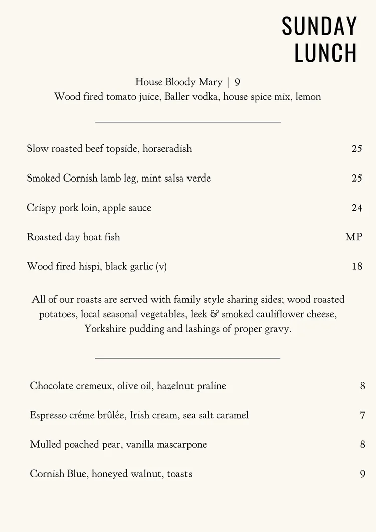 Standard Inn Rye Menu THE STANDARD INN - Portscatho