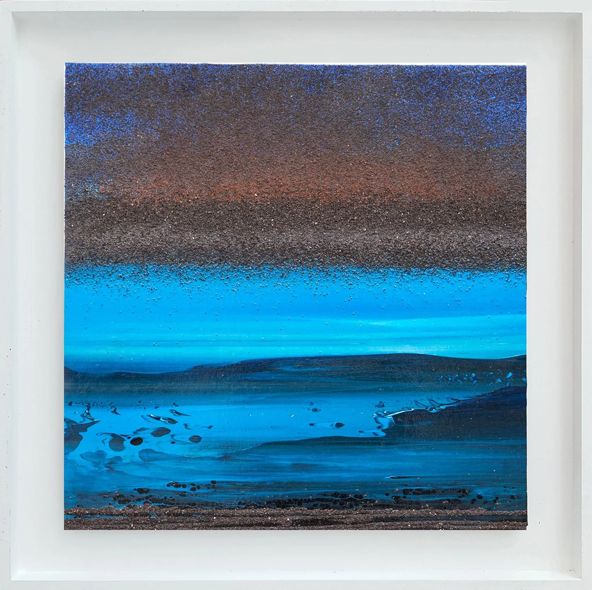 Colored Horizons -Blue, 2019, 40x40 acrylic, volcanic sand on canvas on plywood Web 1.jpg