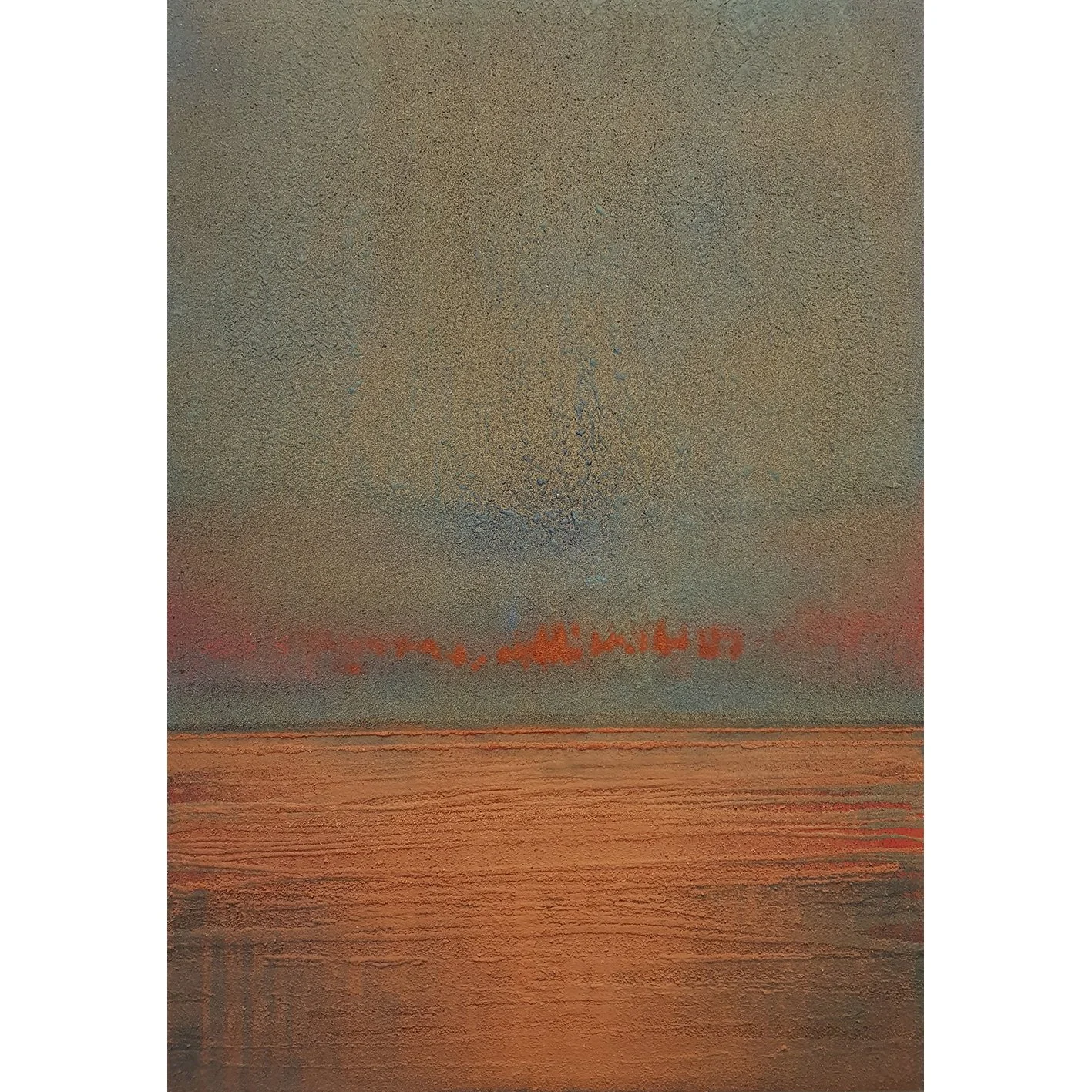 Dawn Red, 2020, 70x100, acrylic, volcanic sand on canvas
