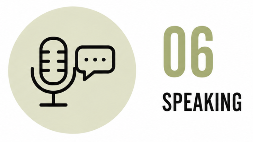 an icon for number 6 - Speaking