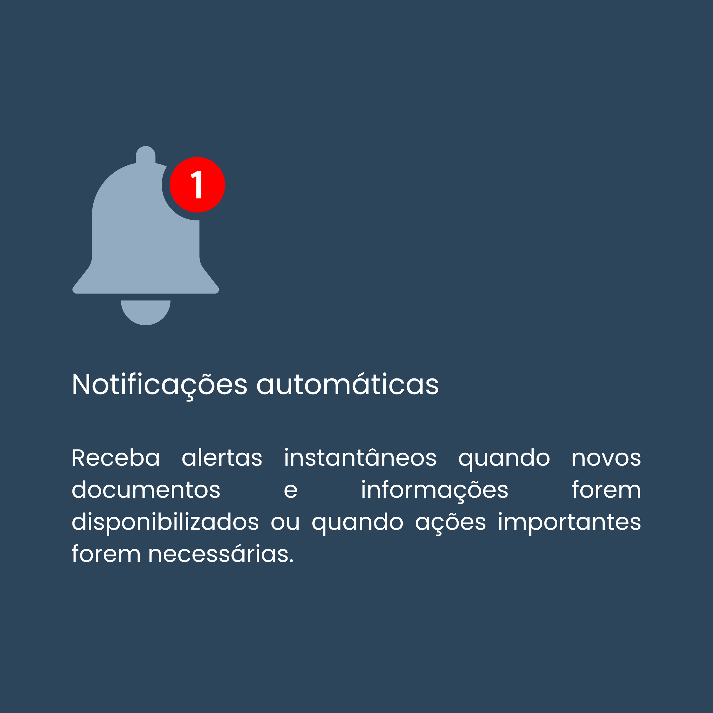 Tela de configurações de notificações automáticas, com ícone de sino e aviso de notificação.