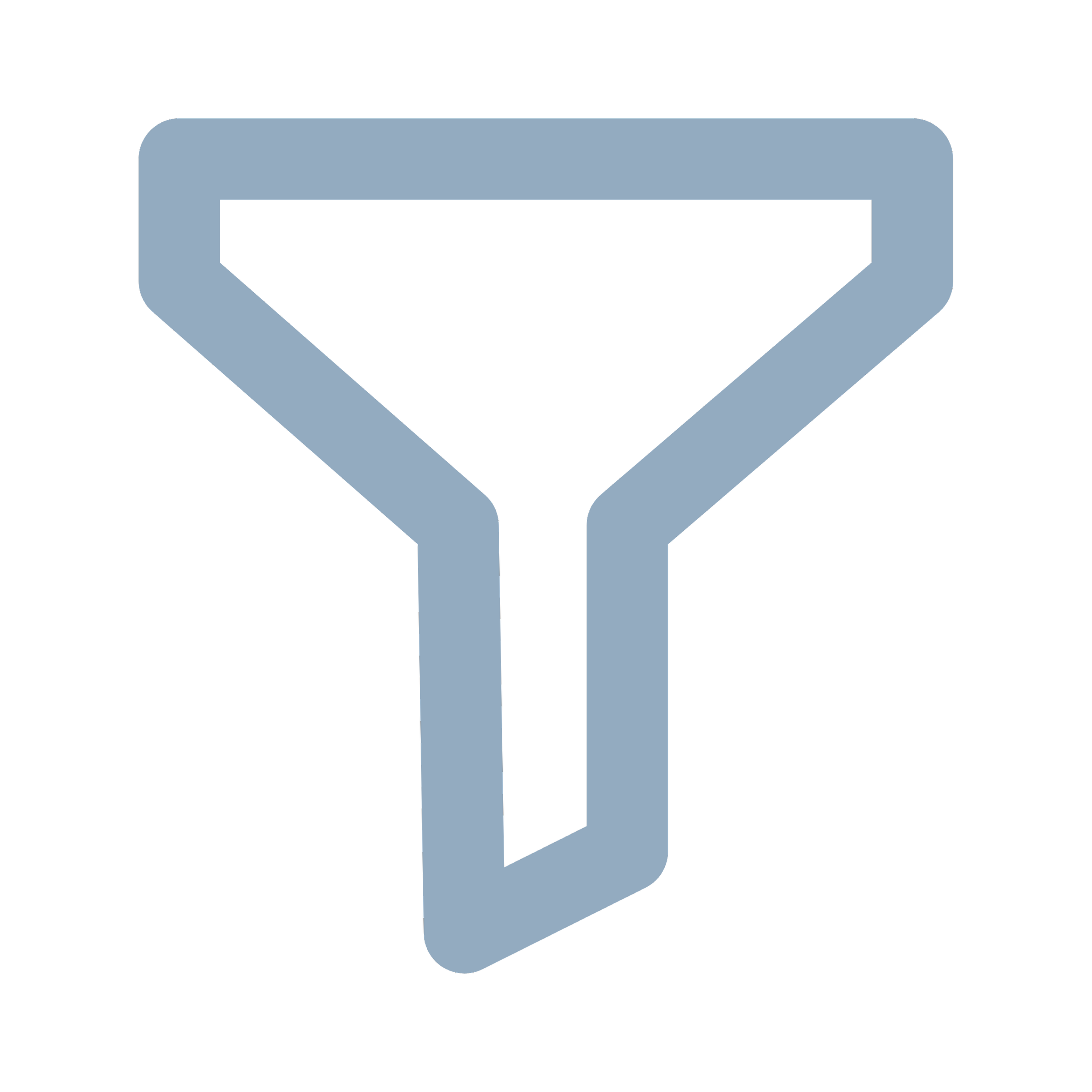 Ícone de um funil, representando filtragem ou separação de líquidos ou outros materiais.