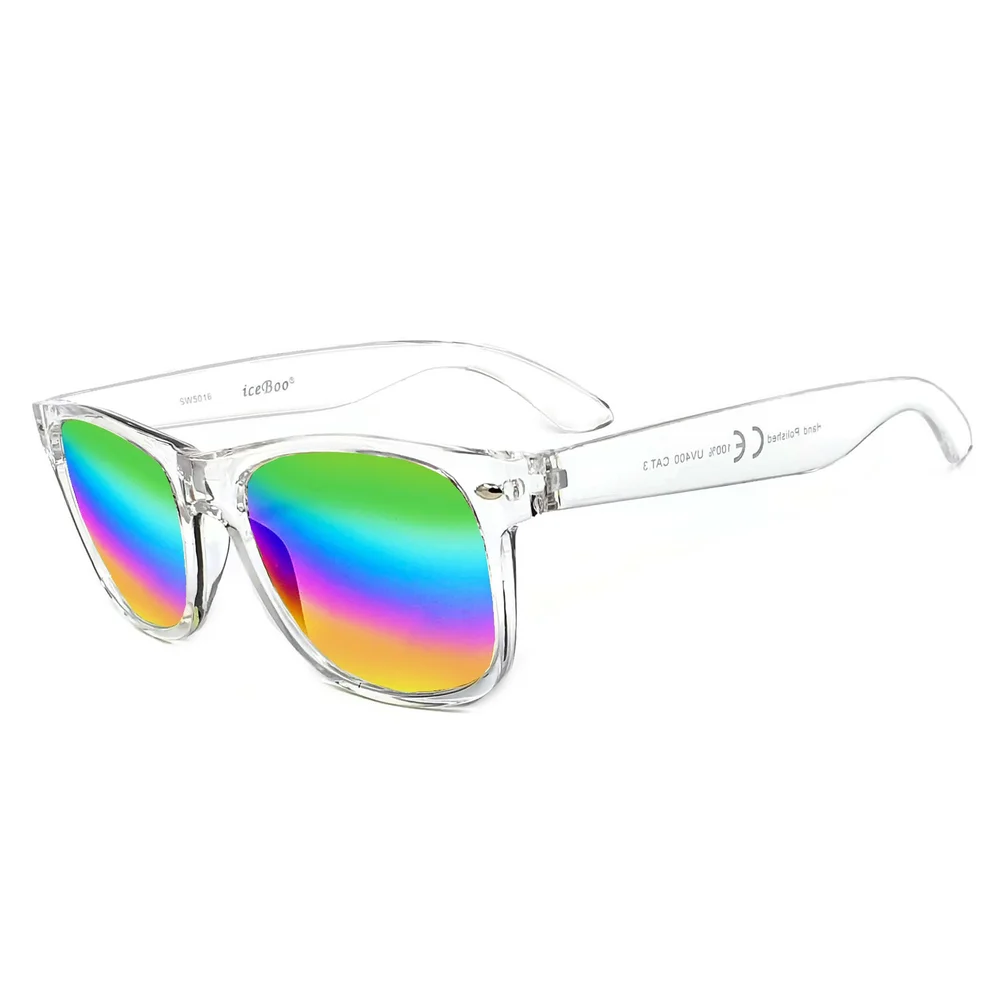 TRANSPARENT FRAME RAINBOW LENS SUNGLASSES