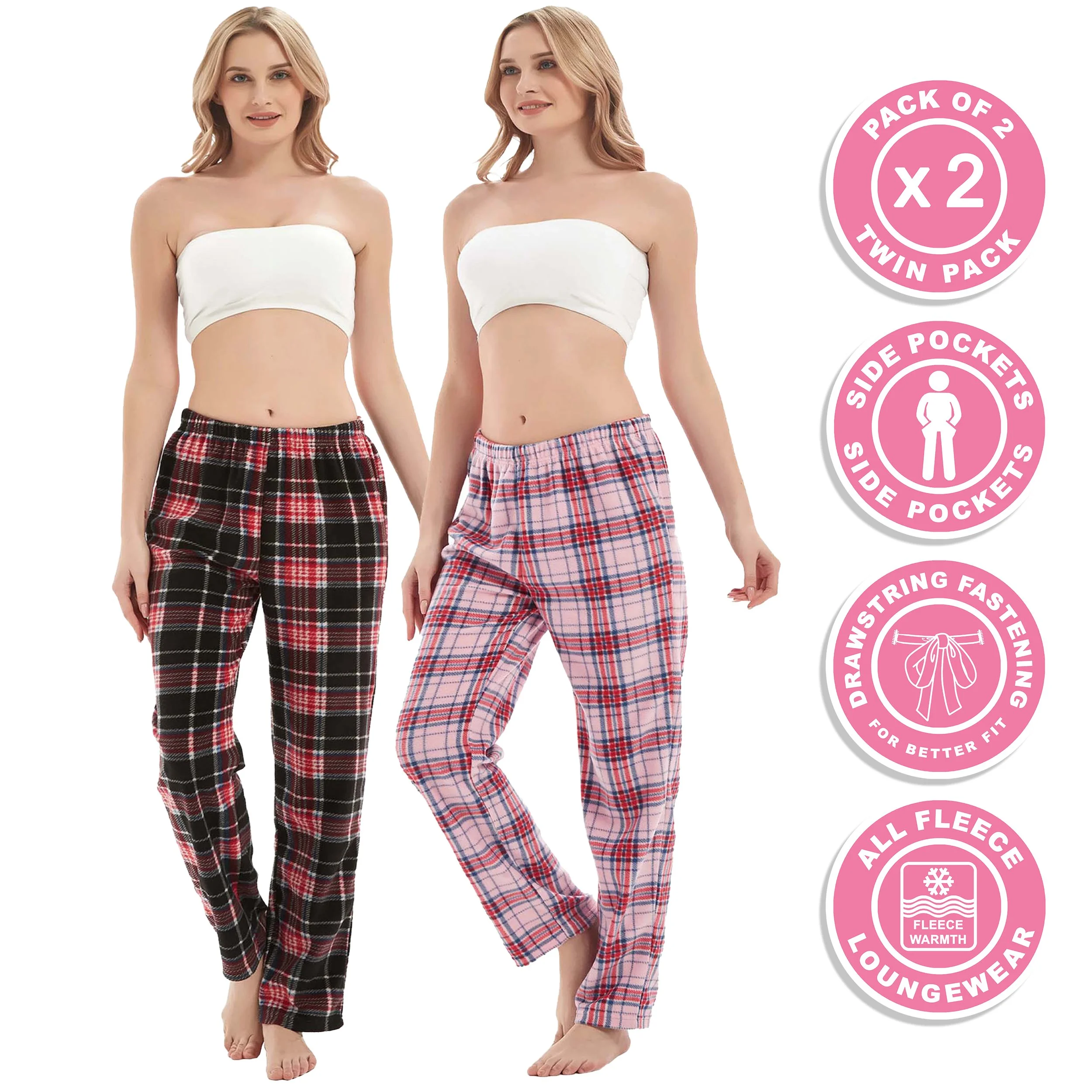 iceboo PACK OF 2 WOMEN'S FLEECE PYJAMA BOTTOMS.jpg
