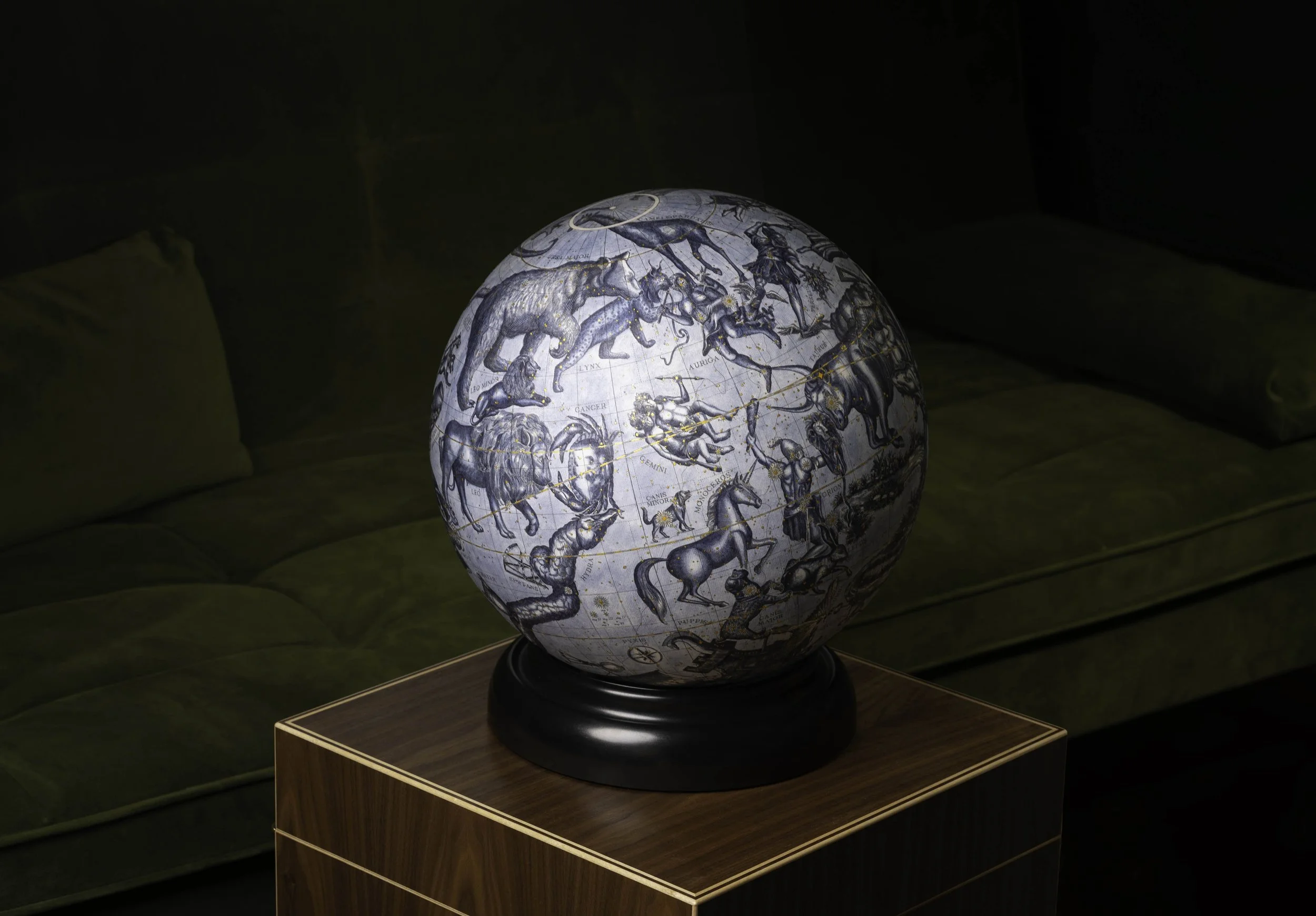 Editorial Fashion Photography from London based filmmaker / photographer Aris Mercury featuring a  celestial globe from globe maker Leonardo Frigo.