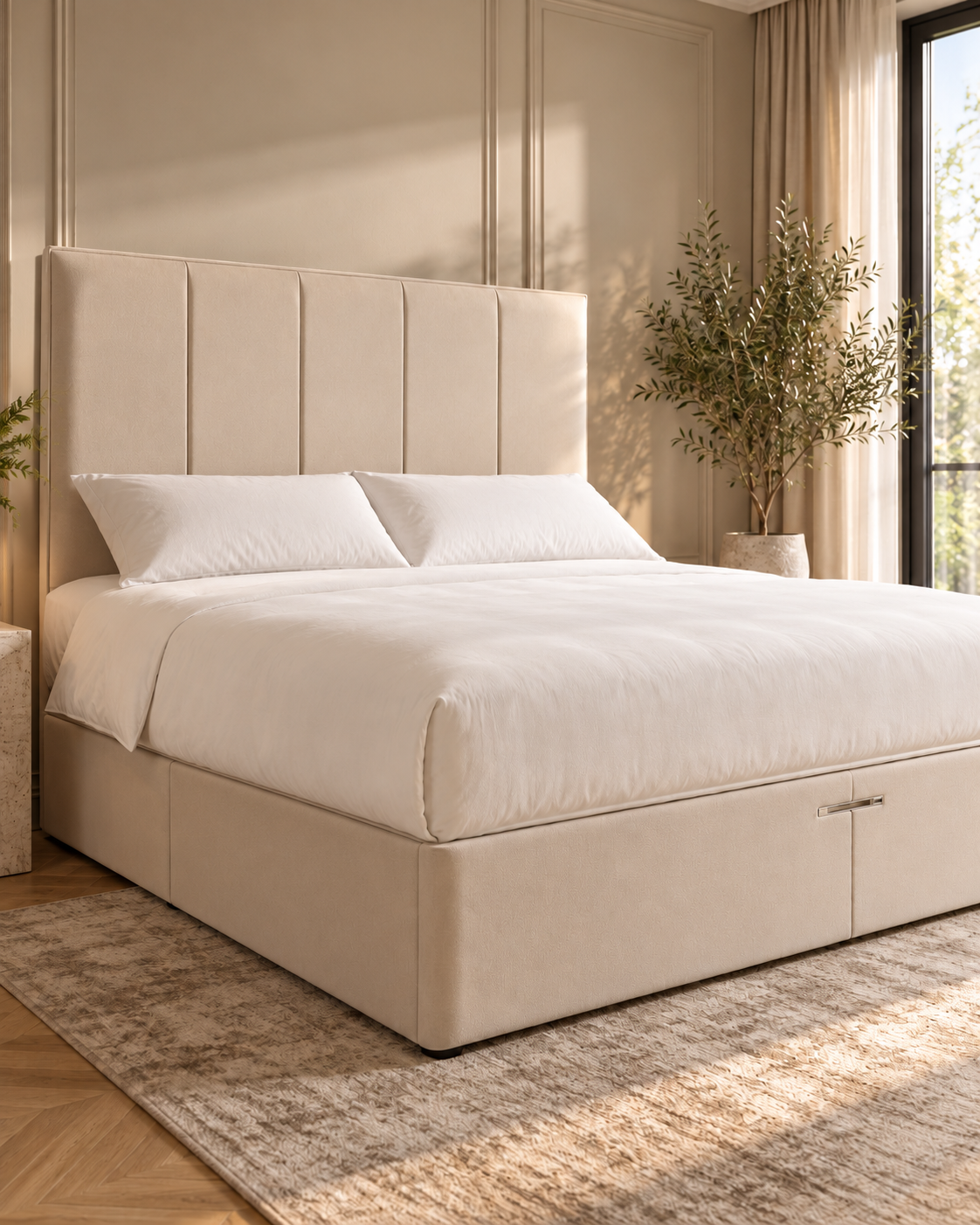 Modern Beige Upholstered Bed Retreat.png