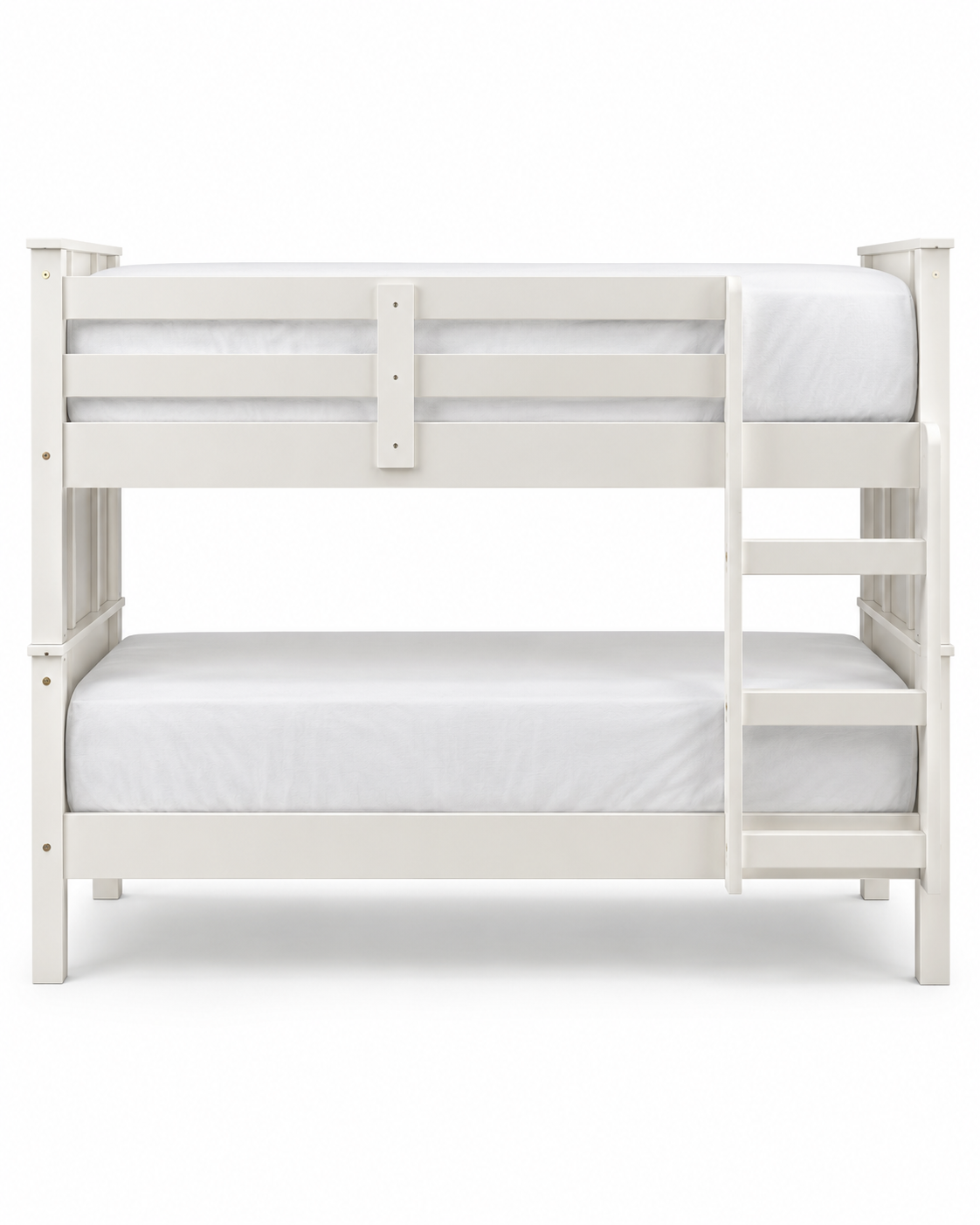 Bunk Beds White Wooden Bunk Bed with Ladder.png