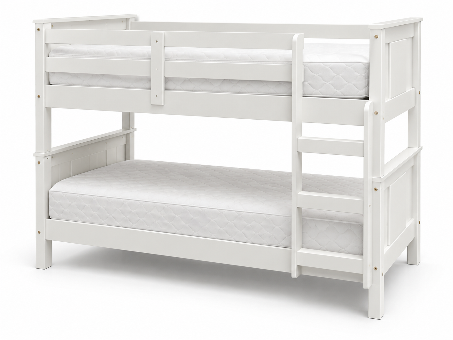 Bunk Beds White Wooden Twin Bunk Bed in Studio.png
