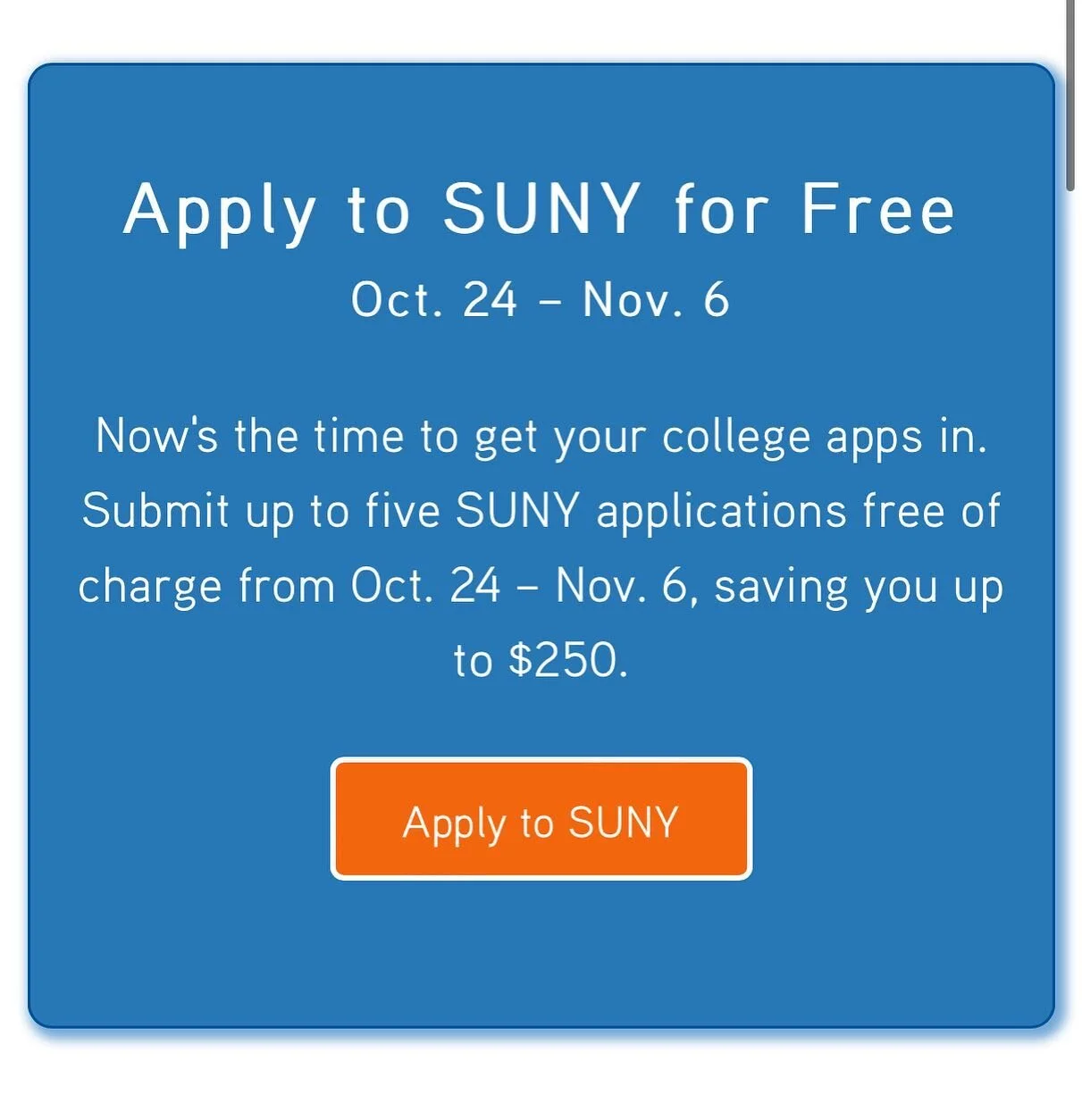 Visit www.suny.edu for more information.