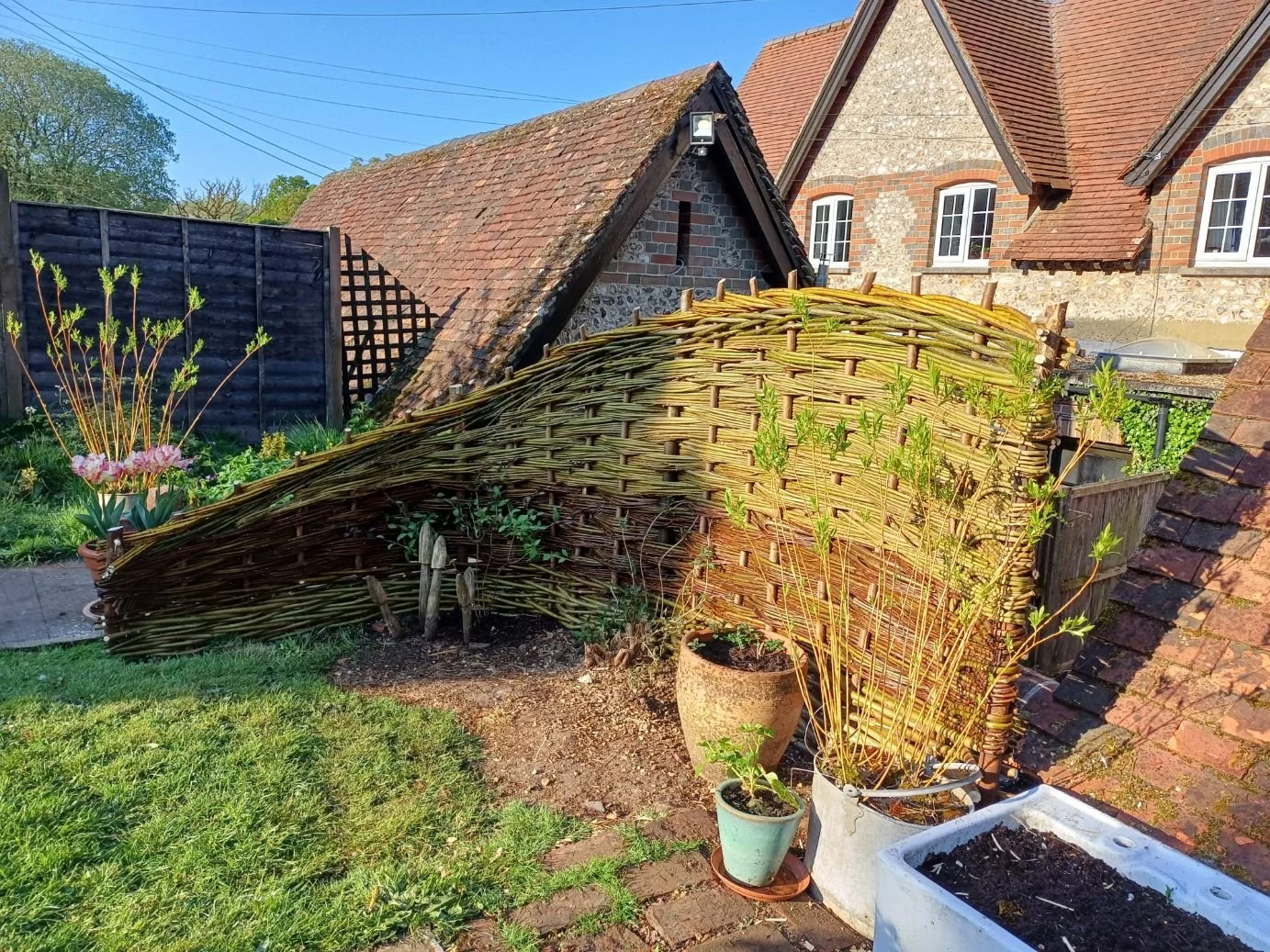 A small and sweet woven privacy screen 