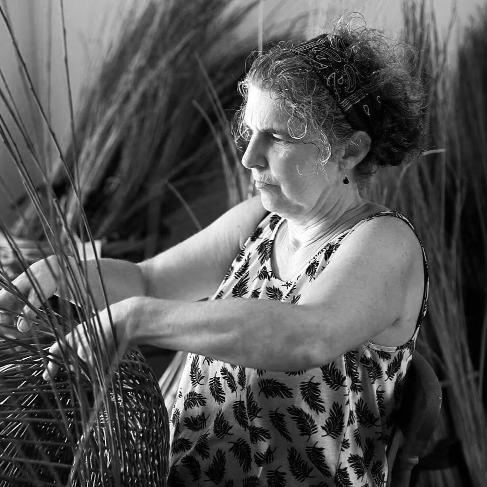Julie Gurr uk Basketry Artist weaving willow basket