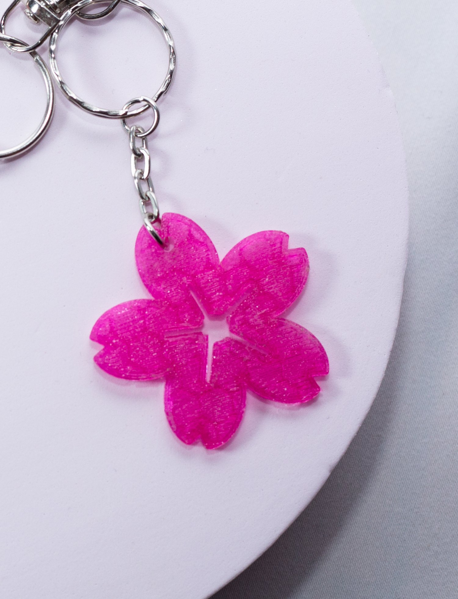 TheCraftinista Cherry Blossom Embroidered Keychain