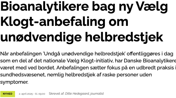 Artikel for Danske Bioanalytikere