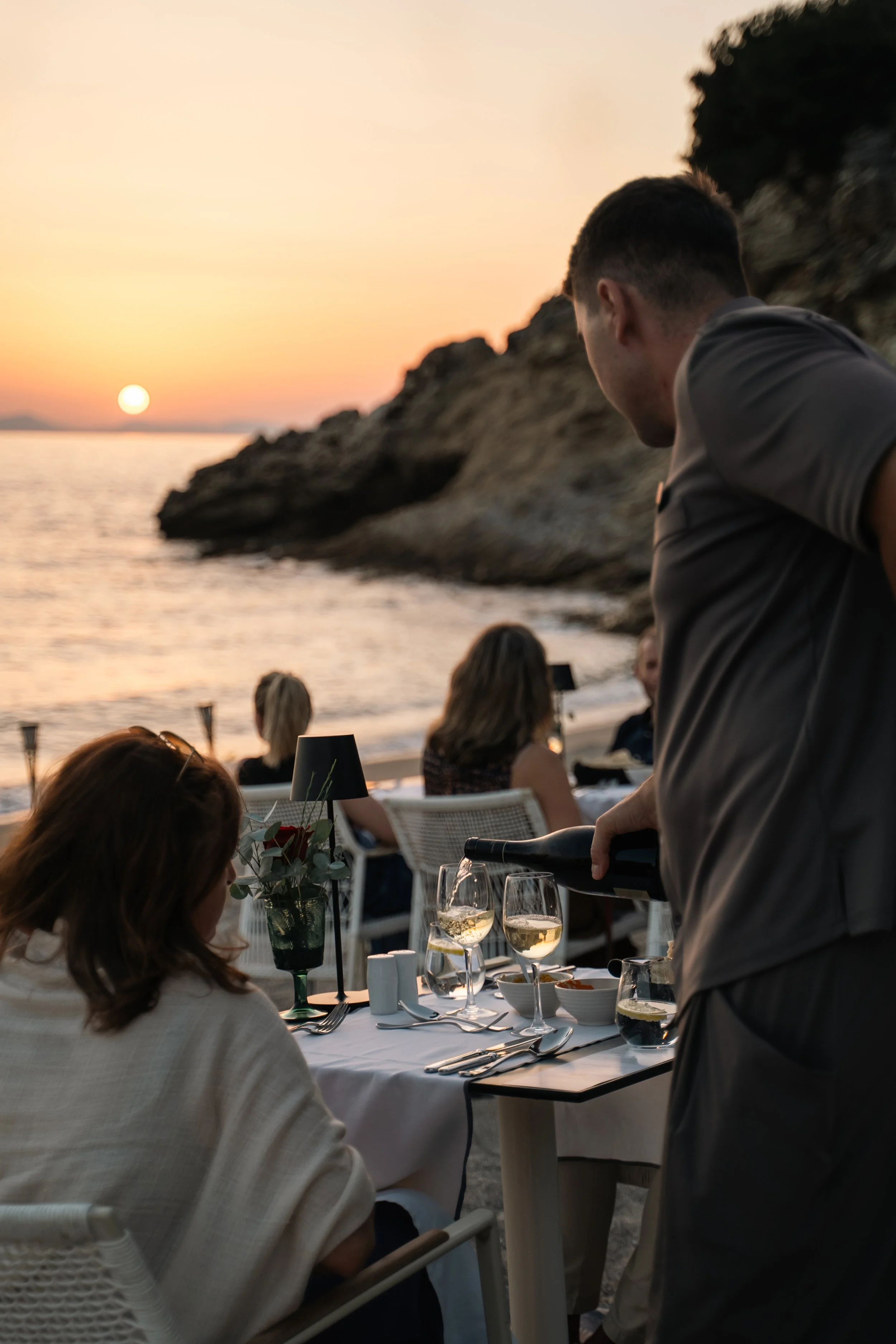 Private dinner on the beach for the event Greek chefs abroad 