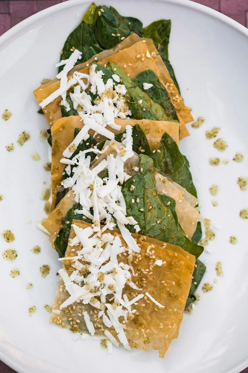 "Spanakotiropita" salad