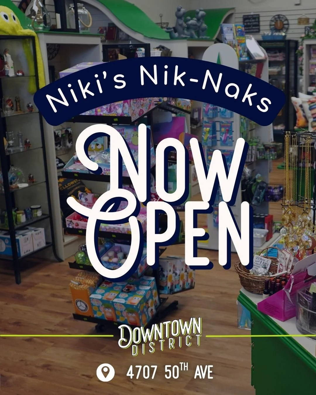 Introducing @nikisniknaks.leduc - Main Street Leduc's newest affordable gift shop! Congratulations to Tina, her family and the team for creating a welcoming space where everyone in our community can find meaningful, joyful gifts without worrying abou