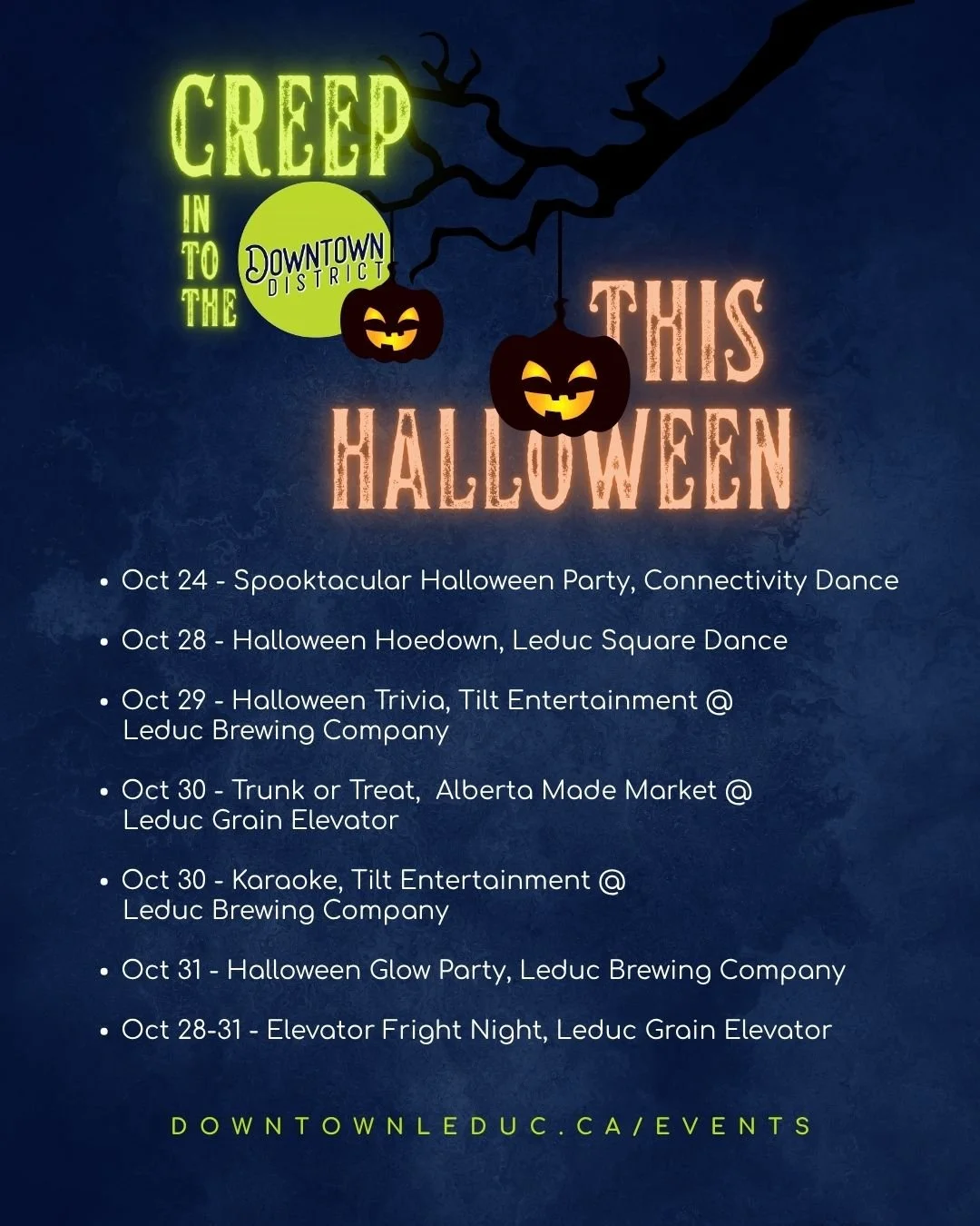 Get your costumes ready and mark your calendars! 
We've gathered all the events our members are hosting leading up to the spooookiest day of the year. 👻 Click the link in the bio or visit downtownleduc.com/events to learn more.

#downtownleduc #ledu