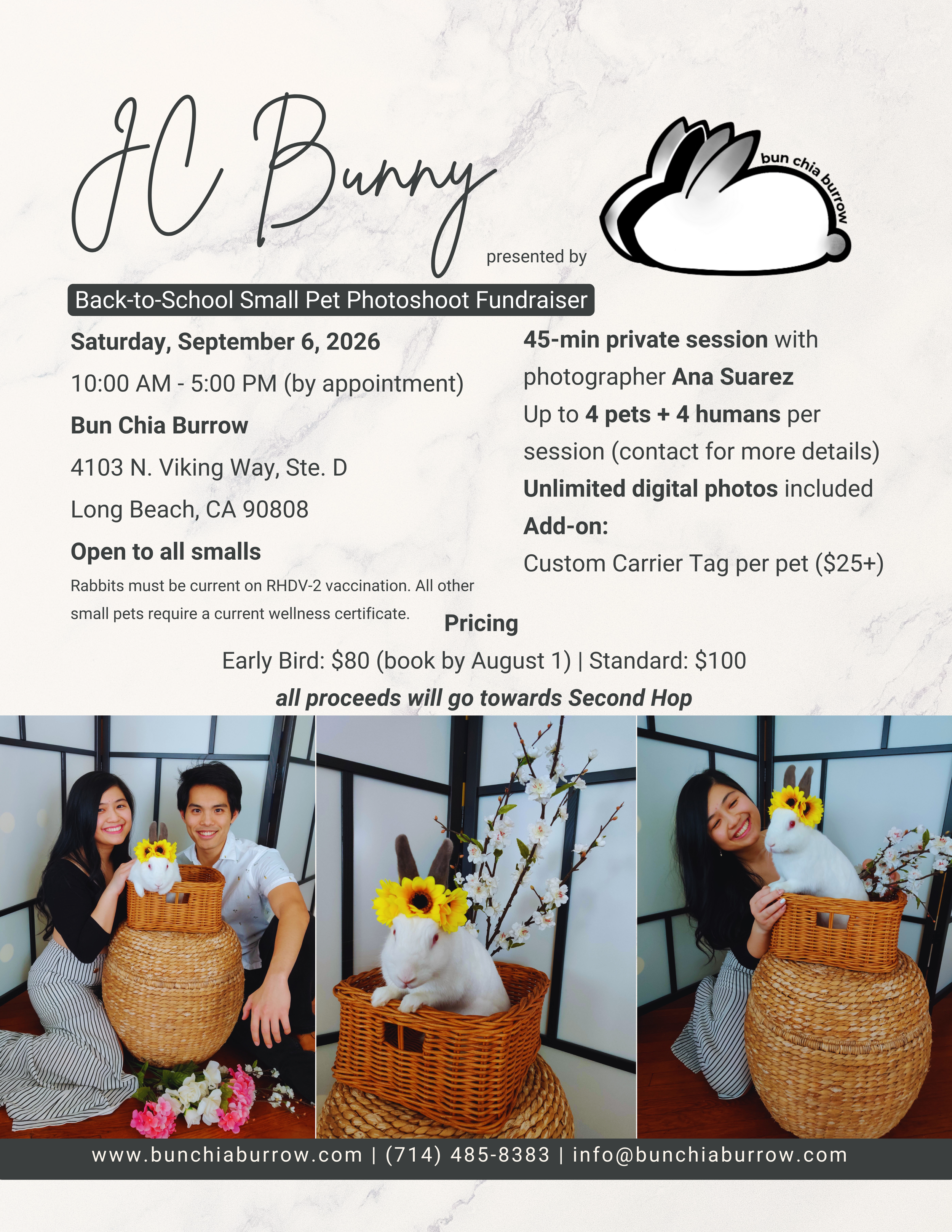 JCBunny: Rabbit + Small Pet Photoshoot Fundraiser