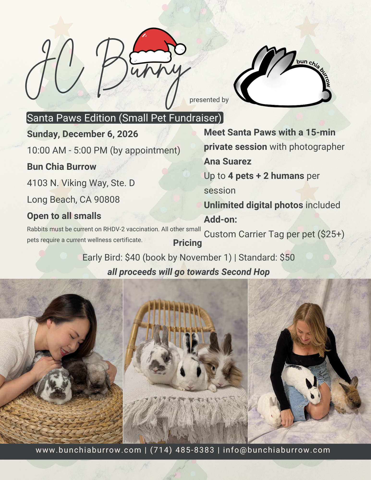 JCBunny: Santa Paws Edition -  Rabbit + Small Pet Photoshoot Fundraiser