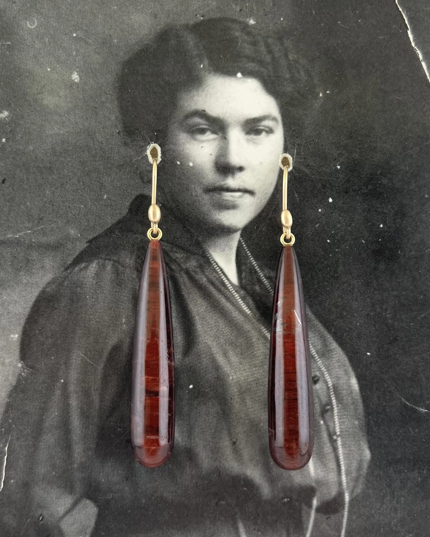 Tiger's Eye Long Drops