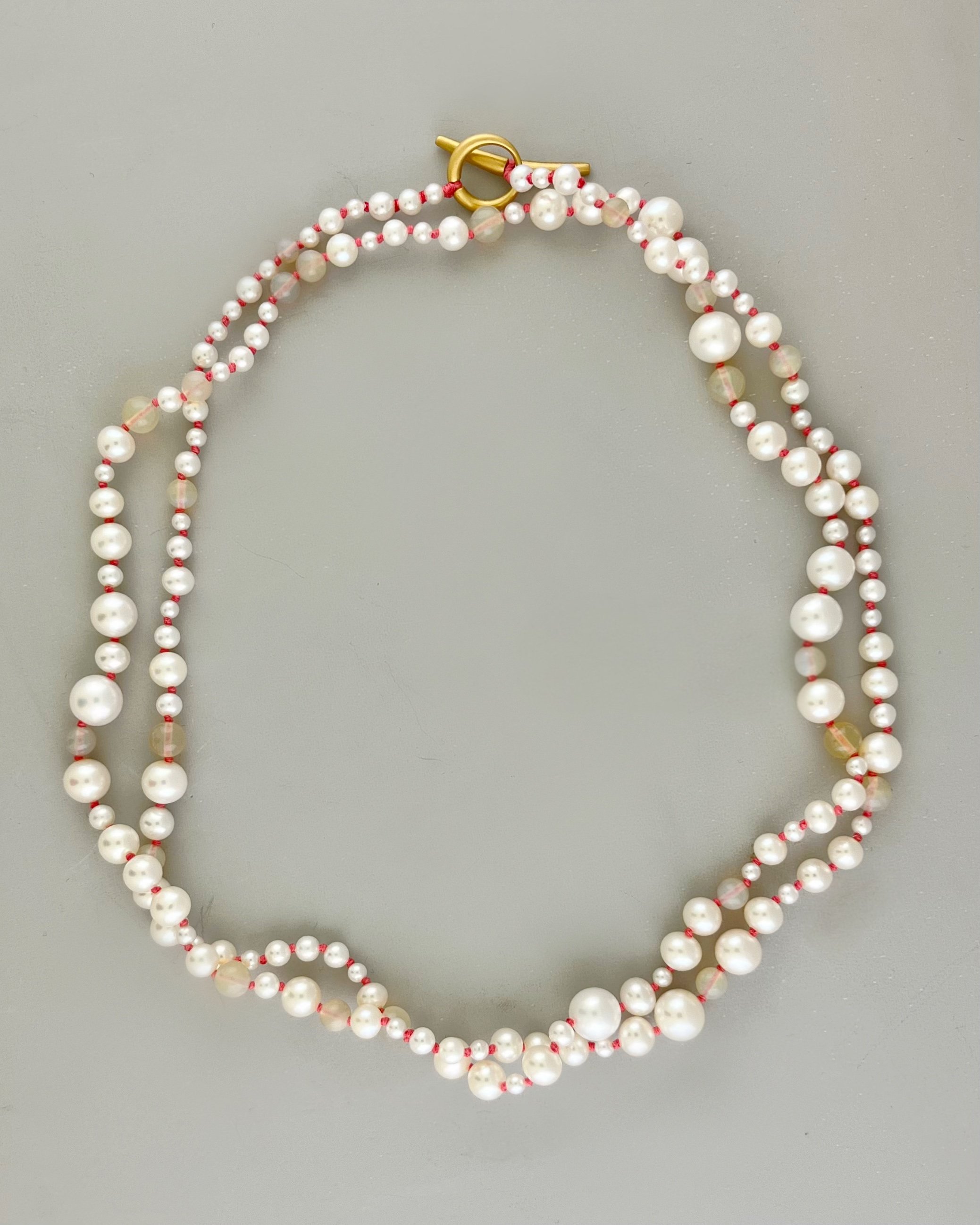 White Pearl and Opal Necklace