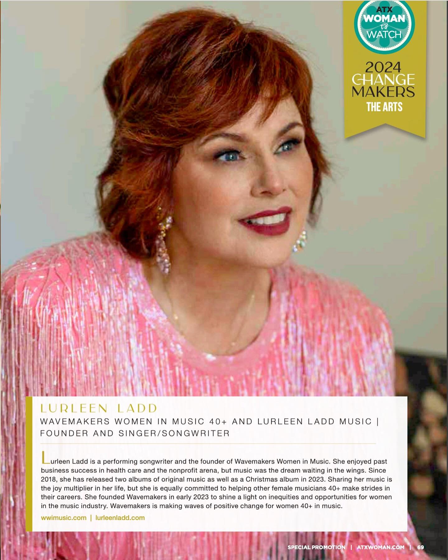 Congrats to Wavemaker&rsquo;s Founder, Singer-Songwriter, Lurleen Ladd for being nominated and featured as on of Austin Woman&rsquo;s &lsquo;ChangeMakers&rsquo; in their new issue - on stands now!
@austinwoman @wwimusic 

In her opening note, AW&rsqu