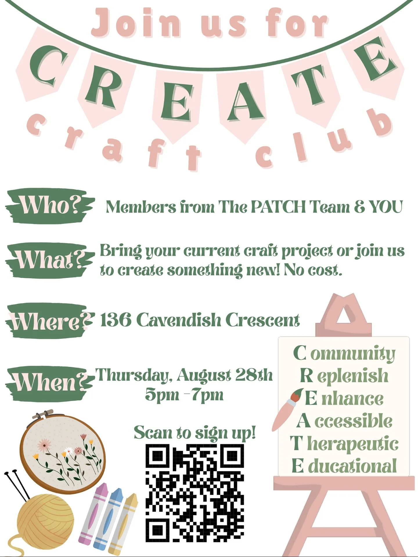 CREATE Craft Club at Cavendish Community Food Hub