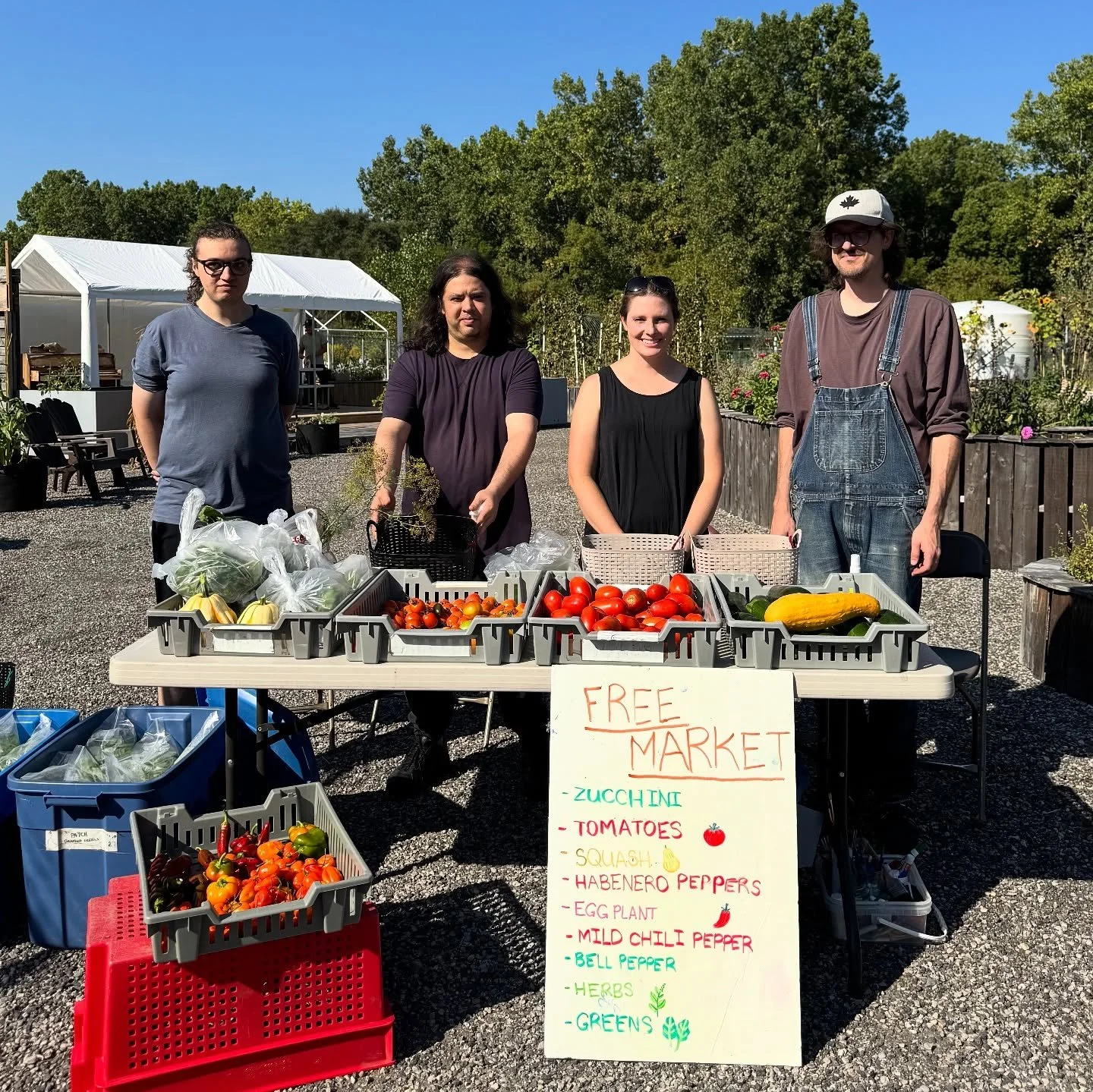 Look at those veggies! 😍 Big thanks to @urbanrootslondon for the beautiful, local produce at our free monthly farmers market. 

We&rsquo;re back again on October 10 with the last round of free, seasonal veggies ~ open to all, take what you need! Whi