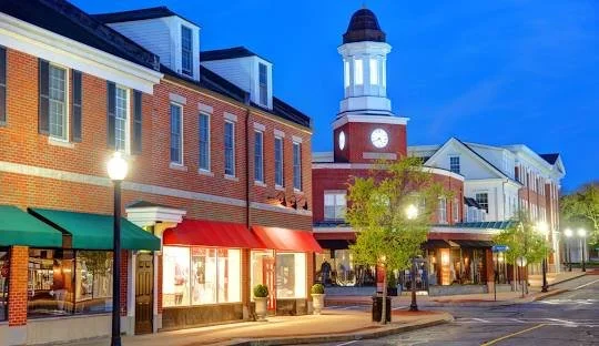 An image of downtown Mashpee, MA.
