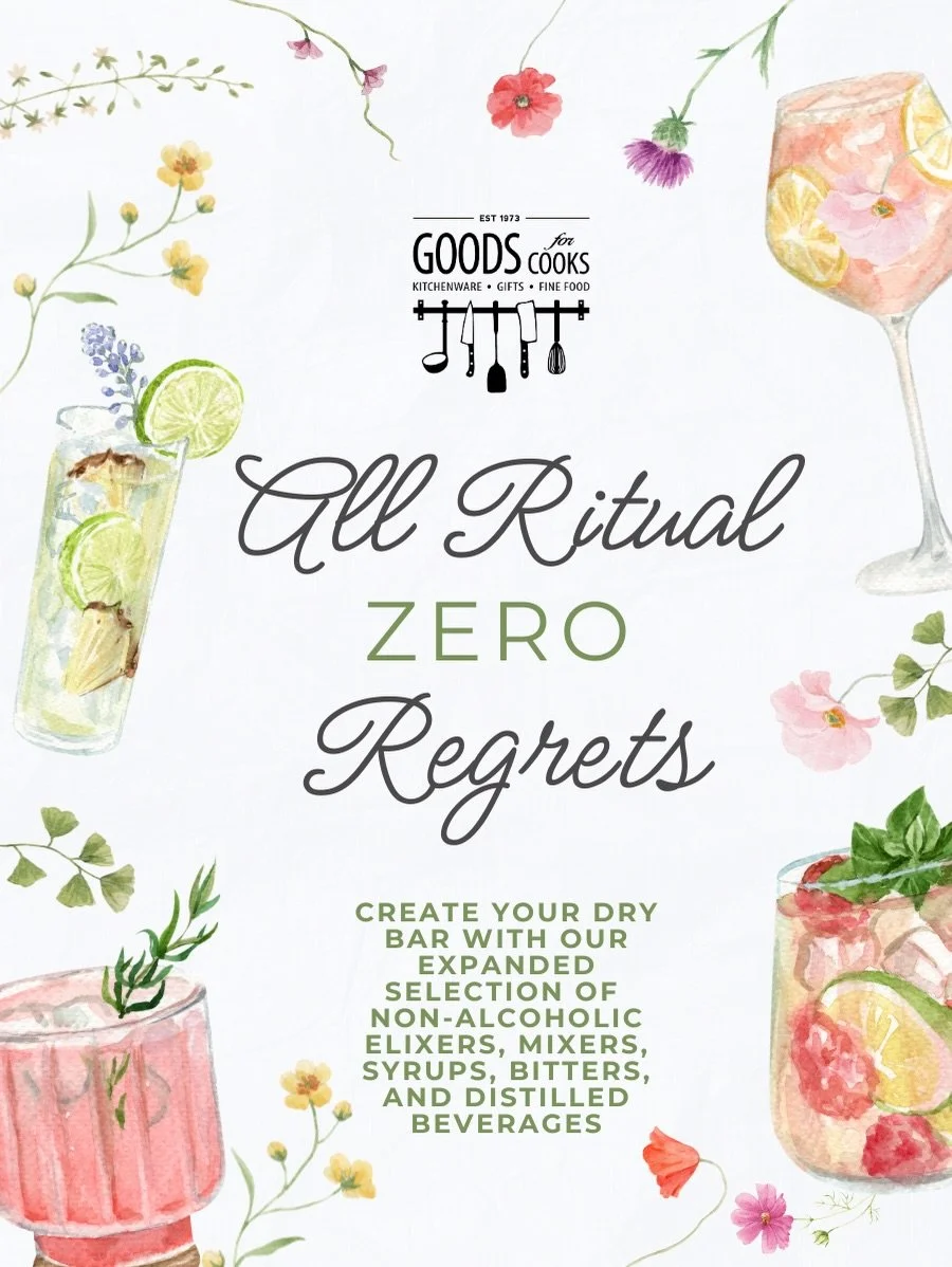 All ritual, Zero regrets! Create your own dry bar and explore our latest additions to our zero-proof offerings. Cultivating recipes that work for everyone to enjoy - pssst, batch make your zero-proof cocktail for your next event and for those who wan